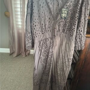 Magnolia Pearl Charcoal Embroidered Dress